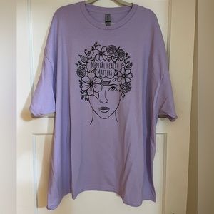 Gildan Dryblend Purple Mental Health Matters T-Shirt Size 3X NWOT